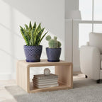 Docrin Blue Honeycomb Ceramic Plant Pot Set - 6.6"+5.5" Inch, Modern Decorative Planters with Drainage Holes & Saucers for Indoor/Outdoor Home Office