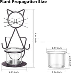 Marbrasse Plant Propagation Station, Cat Plant Terrarium with Metal Stand, Glass Planter Hydroponic Vase Birthday Gifts for Women Home Office Garden Decor Terrarium Supplies