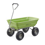 Gorilla Carts Poly Garden Dump Cart, 4 Cu Ft Tub, 600 lb Haul Capacity, Green – Heavy-Duty Utility Wagon with Quick-Release Dumping & Pneumatic Tires for Yard, Landscaping and Gardening