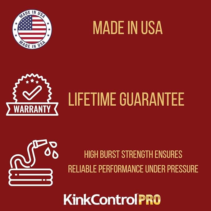 Kink Control Pro Garden Hose, Water Hosewith Superior UV Resistance, Ergonomic Grip, High Burst Strength, Triple Frame Technology for Kink Resistance, 50 Ft