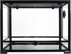 REPTI ZOO Large 34 Gallon Reptile Glass Tank,Front Opening Double Hinge Door 24" x 18" x 18", Screen Ventilation Terrarium (Backgrounds not Include)