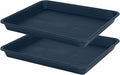 VUWEZ Plant Growing Trays 2 Pack, Plant Tray, 14.5"x11", Heavy Sturdy Plastic Plant Saucer Seed Trays, Seedling Starter Tray, Plant Drip Trays for Indoors, Seed Starter Growing Tray (Blue)