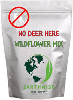 Earthwise No Deer Here Wildflower Seed Mix – Deer-Resistant Seeds, Easy Grow, Colorful Blooms, Drought Tolerant, Pollinator Friendly, Pet Safe, Organic, Chemical-Free – Covers Up to 1,500 sq ft, 1 lb