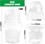 RooTrimmer Transparent Nursery Pots 4Inch with Humidity Domes for Seeds Starting, Clear Plastic Plant Pots with Drainage Holes (4Inch, 30Pcs,Clear Pots with Lids)