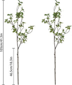 2 pcs Artificial Greenery Stems, 41.3’’ Tall Fake Plants Branches Faux Greenery Ficus Twig Leaf for Home Garden Shop Office Desk Decoration