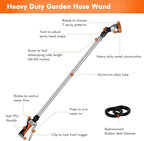 RESTMO 36”-60” Metal Watering Wand, Long Telescopic Tube | 180° Adjustable Ratcheting Head | 7 Spray Patterns | Flow Control, Perfect Garden Hose Sprayer to Water Hanging Baskets, Shrubs, Orange