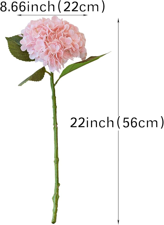 DUYONE 4Pcs 22 inch Lifelike Artificial Hydrangea, 2 Pink & 2 White Large Flowers Artificial Flowers Dry Flowers Outdoor Wedding Christmas Office Family Party Living Room Table Deco
