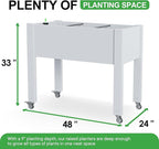 Durable Resin Raised Garden Bed with Drainage Holes & Reinforced Corners - Lightweight Flower Boxes Outdoor for Vegetables, Herbs, and Patio Garden Enclosure System (Ashen, 30.04 * 17.72 * 28.9)