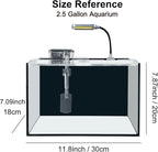 2.5 Gallon Fish Tank Starter Kits, with Led Light, Filter Pump, Cover, Small Fish Tank Betta Aquarium (30x18x20CM)