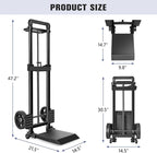 KEDSUM 55 Gallon Drum Dolly, Plant Dolly with Wheels, Heavy Duty Oil Drum Trolley with Adjustable Eagle Beak Fixation & Strap, Ideal for Oil Barrel & Plant Pots Use, Height 47.2 inch, Easy to Fold