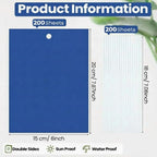 Qualirey 200 Pcs 6x8 Inch Blue Sticky Traps for Thrips Double Sided Sticky Trap for Gnats Plant,Pest Control for Fungus Gnats, Thrips, Whiteflies – Bulk Pack with Twist Ties