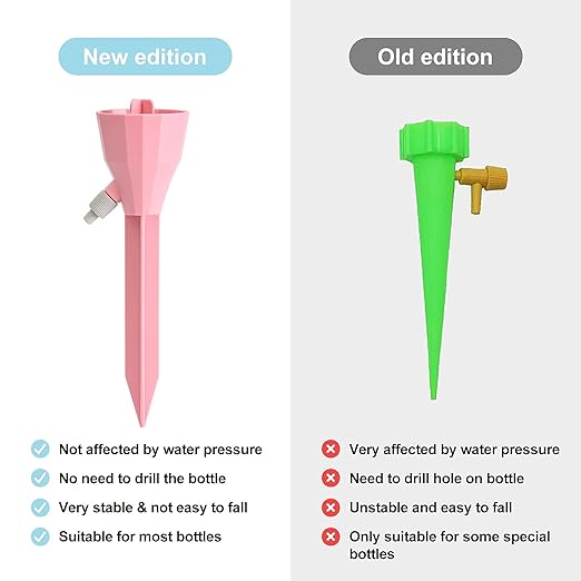 New Upgraded Plant Self Watering Spikes,Adjustable Plant Watering Devices with Slow Release Control Switch Water Dripper,Watering Planter Insert,Automatic Plant Waterer for Vacations (3)