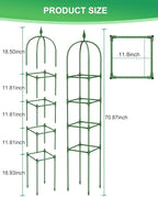 MYMULIKE Garden Trellis for Climbing Plants Outdoor & Indoor - 2 Pack 6Ft Tall Rustproof Plant Support Cage for Vines, Flowers, Vegetables, Roses | Heavy-Duty, Adjustable & Decorative