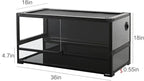 REPTI ZOO 50 Gallon Tempered Glass Reptile Large Terrarium Tank with Black PVC Back Panel Reptile Terrarium 36"x18"x18" Easy Folding