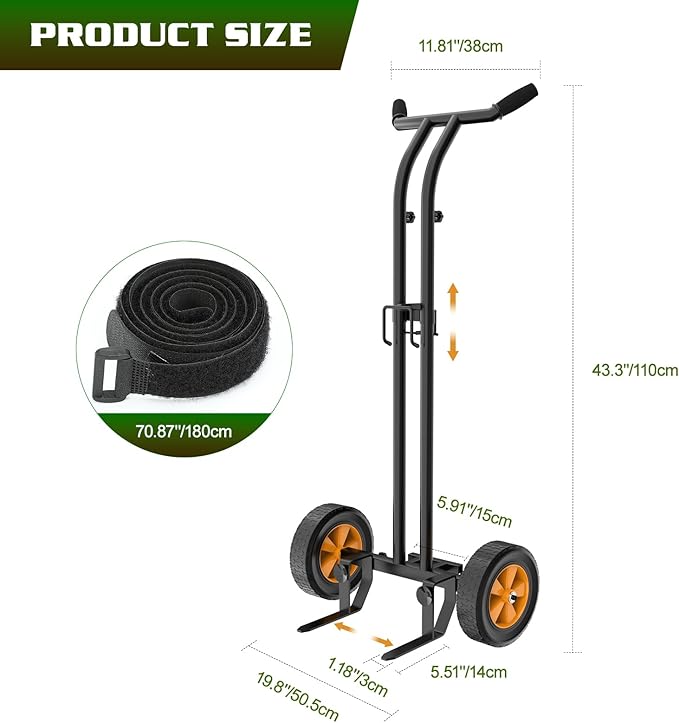 Housolution Plant Caddy with Wheels, Heavy Duty Plant Dolly for Big Pots, Plant Mover with Adjustable Grabbing Arm and Base, Trolley Cart for Seniors, Lawn, Patio, Backyard Gardening
