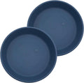 The HC Companies 12 Inch Classic Round Plant Saucer, Lightweight UV-Resistant Plastic Outdoor & Indoor Flower Pot Tray, 2-Pack Plant Pot Trays for Garden & Home Decor, Slate Blue