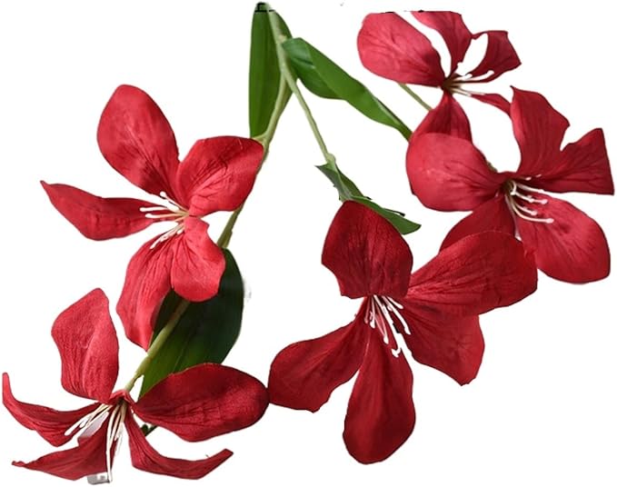 Flame Orchid Artificial Bouquet,Living Room Decorative Flowers,Suitable for Home Party Decorations，Flame Orchid Decorations(Red)