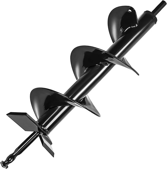 4x16 Upgraded Auger Drill Bit for Planting,Garden Auger with Double Sharp Thickended Blades,Ice Drill Auger,Spiral Drill Bit for Planting-Post Hole Digger for 3/8" Hex Drive Drill