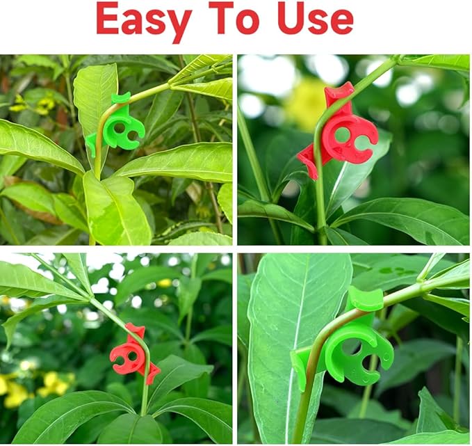60PCS Plant Training Clips, 90 Degrees Bud Trainer Clips Low Stress Training Clips Bud Bender for Plant Gardening (Red+Green)