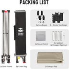 CROWN SHADES 12x12 Pop Up Canopy Outside Canopy, Patented One Push Tent Canopy with Wheeled Carry Bag, Bonus 8 Stakes and 4 Ropes, Beige