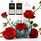 Preserved Real Rose in Glass with Scented Candles for Mom Her Wife Girlfriend Grandma Birthday Anniversary Romantic