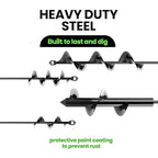 Auger Drill Bit for Planting 4 Pack – Garden Spiral Hole and Bulb Planter Tool for Umbrella Holes - Compatible with 3/8 Inch Hex Drive