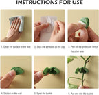 60 Pcs Plant Climbing Wall Fixture Clips Self-Adhesive Hook Vines Traction Clips Invisible Holder Garden Green Leaf Simulation Self-Adhesive Hook Wire Fixing Supporting
