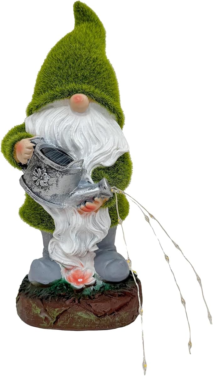 Solar Watering Gnomes Garden Statues Decor Waterproof Figurine Resin Sculpture Gift for Mom Grandma, Outdoor Decorations for Porch Patio Lawn Yard Home House Gardening Birthday Housewarming (Gnomes)
