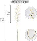 IPOPU White Orchid Artificial Flowers 5 Pcs Real Touch Orchids with Stem for Vase Wedding Party Table Centerpiece DIY Home Office Decor