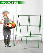 MYMULIKE 2 Pack Cucumber Trellis, Garden Trellis for Climbing Plants Outdoor, A-Frame Cucumber Trellis for Raised Bed, Plant Grow Support for Tomato, Squash, Vegetable, Flower(33"x47"x2Pcs)
