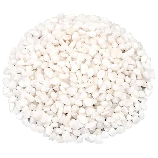 Landscaping Pebbles,River Rocks,Decorative Ornamental Pebbles,Garden Landscaping Stones,Gravel Filler for Home Decoration Flower Bed Fish Tank Plants Vases Succulents (1, White, 1 Pound)