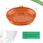 SupKing 6 Pack Plant Saucers Drip Tray,6 Inch Heavy Sturdy Plastic Flower Pot Saucers for Indoor, Plastic Planter Water Tray for Plant Pots Liners (6''-Terracotta)