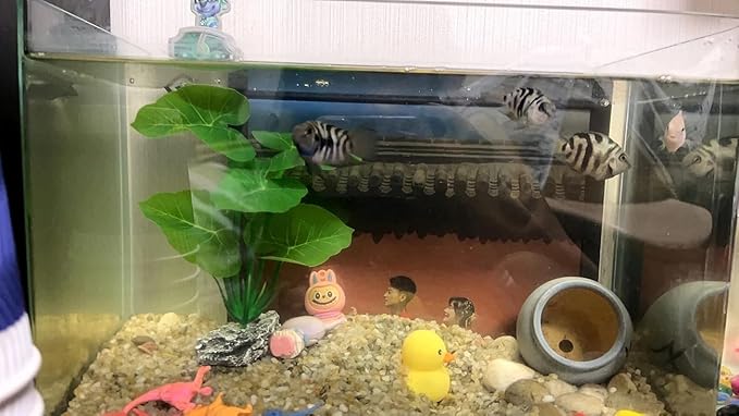 JGbaby Artificial Aquarium Plants,Fish Tank Decorations Betta Leaf Hammock 7in Realistic Silk & Plastic Plants, Hideout Decor for Betta. Goldfish,Reptiles,Small Tanks (Green Type-A)