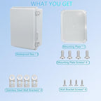 Waterproof Junction Box, ABS Plastic Electrical Box with Stainless Steel Latch, Hinged Cover Electric Project Enclosure Box with Mounting Plate, Wall Brackets 15.7"x11.8"x7.1