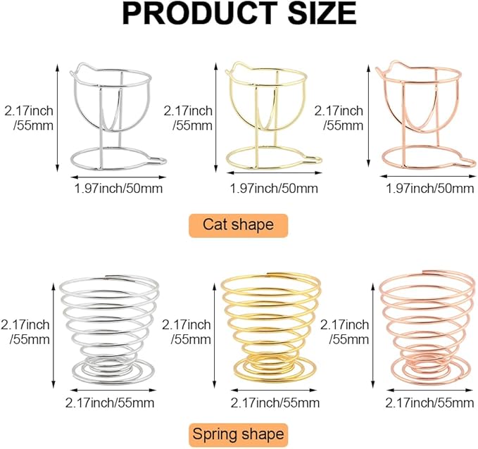 Kakalote 6pcs/pack Air Plant Holders, Geometric Metal Plants Stand Planter Shelves, Airplant Container Tillandsia Holder, Airplants Rack Tabletop Decor for Plant Lovers(cat + spring shape)