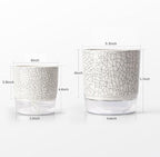 Self Watering Pots for Indoor Plants, Flower Pots, Self Watering Plant Pot-2pcs 4+5.3inch Crack Texture