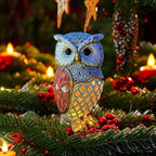 Solar Garden Decor Owl Statues Figurine,Solar Hollow Out Waterproof Lantern for Patio Balcony Yard Lawn,Home Decor,Mother's Day Birthdays Gifts for Mom Grandma Women-3.35" (W) x 5.9" (H)