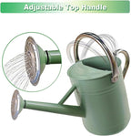 Watering Can for Outdoor&Indoor Plants，1 Gallon Metal Watering Can with with Removable Spout，Galvanized Steel Garden Flower Water Can Plant Watering Pot with 2 Stainless Steel Handles，Cream Green