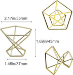 20 PCS Air Plants Holders Unique Geometric Metal Plant Stands Airplants Container Live Air Fern Display Racks Small Decor Items for Shelf (Gold)
