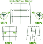 Cucumber Trellis for Raised Bed, U-Shape Garden Trellis for Climbing Plants Outdoor, Metal Arch Vegetables Trellis, Plant Support for Grape Vine Beans Squash Peas Flower