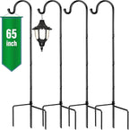GOFORWILD Shepherd’s Hooks 4 Pack Black, 65 inches Tall, Made of Premium Metal for Garden Decor, Plant Hanger, Lantern Hook, Garden Stake and Wedding Decor, 7016