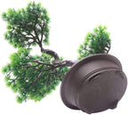 KOET Artificial Bonsai Pine Tree, 11Inch Faux Potted Plant Desk Display Fake Tree Pot Ornaments, Japanese Cedar Bonsai Plant for Home, Office Decoration
