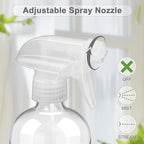 Worldgsb 2 Pack Glass Spray Bottles with Silicone Sleeve, 16 oz Empty Refillable Containers with Adjustable Spray Nozzles, Spray Bottles for Hair, Cleaning Solutions and Plants Blue&Pink