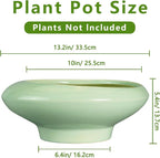 Ceramic Bonsai Pots - Large Succulent Planter 13 Inch Plant Pot Indoor Succulent Pot with Drainage Hole Outdoor Planter Bonsai Tree Pot for House Home Garden Office Decor Green