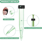 M METERXITY 30-Pack Floral Water Tubes, 4 Inch/ 10cm Plastic Floral Tubes with Rubber Caps for Flower Arrangements, Fresh Flower Water Tubes [Transparent Green]