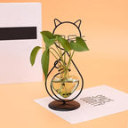 Plant Terrarium Plants Propagation Station Cat Lover Gifts for Women Home Office Decor Cat Desk Accessories