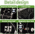 Premium 3mm Acrylic Terrarium for Jumping Spiders & Tarantulas | 5.9"x9.4"x3.5" Tall Arboreal Enclosure with Magnetic Doors & 1mm Micro-Vents | Escape-Proof Habitat for Mantis, Reptiles, Frogs