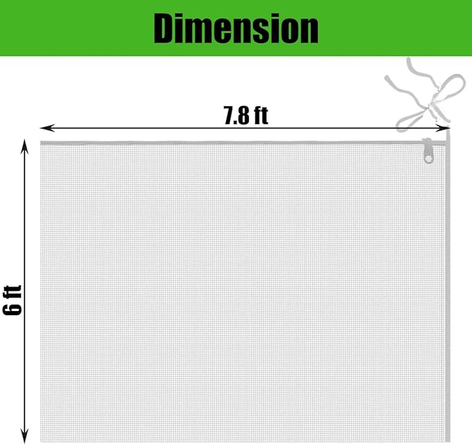 Gardtree 2PCS 6 × 7.8 FT Large Fruit Tree Netting Covers with Double Zipper & Drawstring, Garden Mesh Barrier for for Blueberry Bushes, Tomato & Citrus – Easy-Access Mesh Bird & Squirrel Barrier