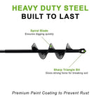 Auger Drill Bit for Planting 1.6 x 9 Inch, Garden Spiral Hole Drill, Bulb Auger, Easy Planter Rapid Planter Bulb & Bedding Plant Auger for 3/8" Hex Drive