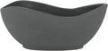 Classic Home and Garden Arc Unique Planter Bowl w/Drain Plug - UV Resistant Shallow Planter - Modern Plant Pot for Herbs (12” Concrete)